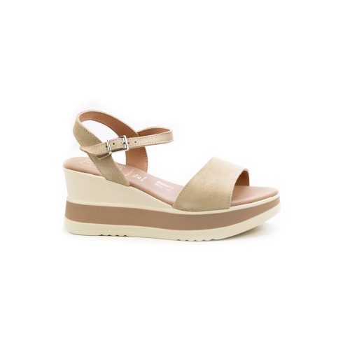 Дамски ежедневни сандали от естествен велур бежови 5982 Oh My Sandals