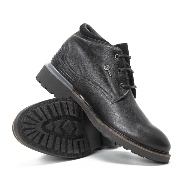 Мъжки ежедневни боти от естествена кожа черни 5533 KEOPS Baerchi