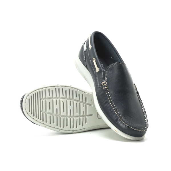 Мъжки мокасини от естествена кожа тъмно сини 7951 Baerchi