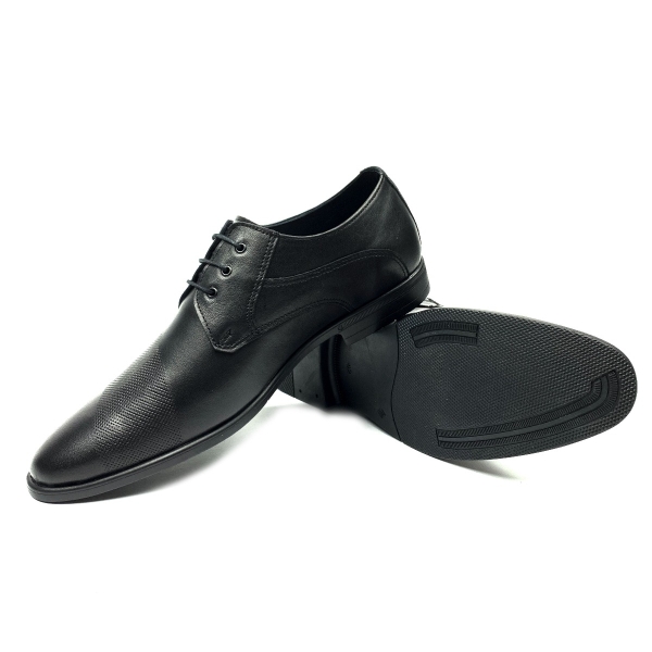 Мъжки елегантни обувки от естествена кожа черни 021 Santonelli