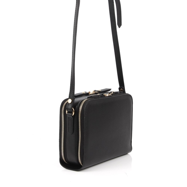 Дамска елегантна чанта през рамо черна 888 M105 eylul siyal Silver&Polo