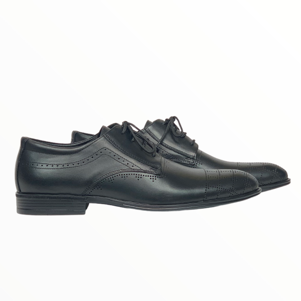 Мъжки елегантни обувки от естествена кожа черни 2098 ПЕРФ