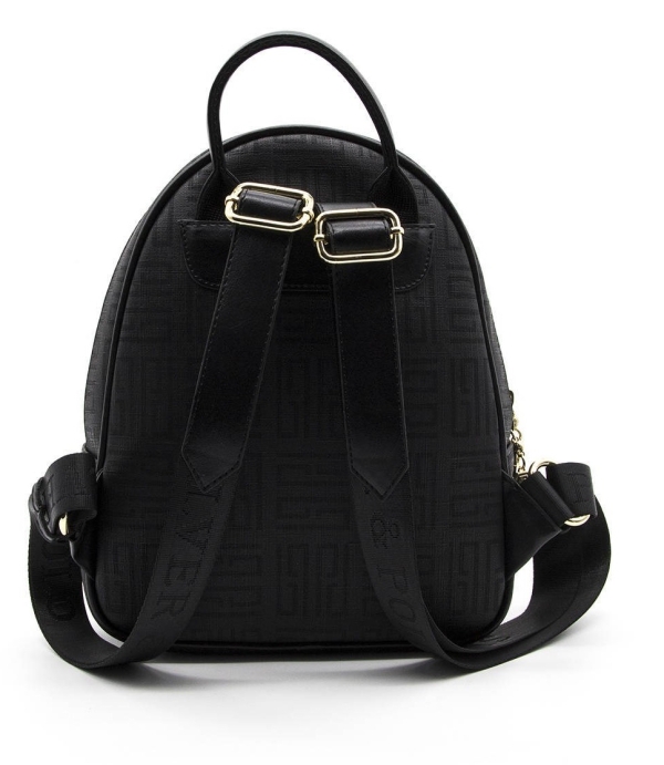 Дамска раница черна 945 M11 PP Labirent Silver&Polo