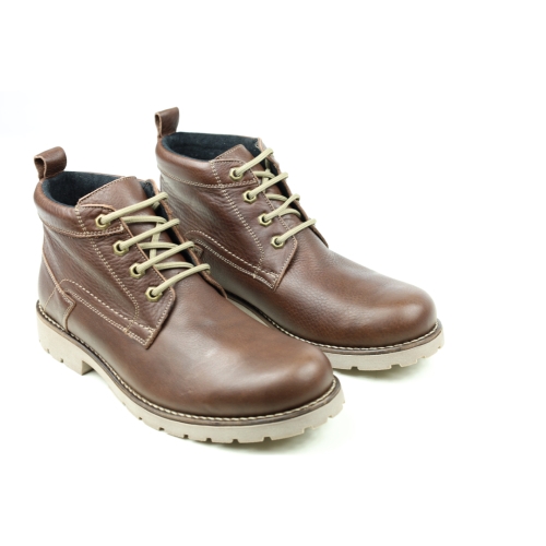 Мъжки ежедневни боти от естествена кожа кафяви 5049 Baerchi