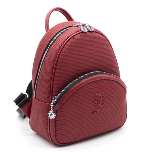 Дамска раница в червено 945 M86 PETEK Silver&Polo