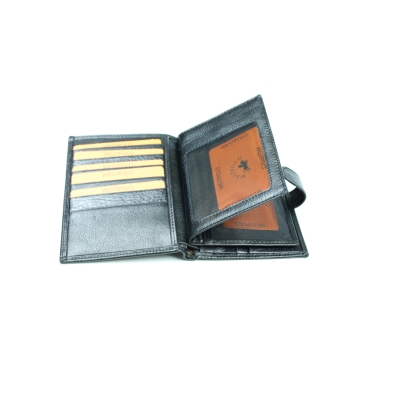 Мъжки кожен портфейл черен 611P