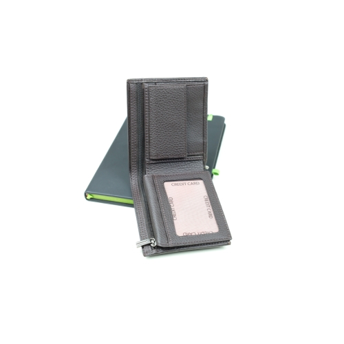 Мъжки кожен портфейл тъмно кафяв 1735