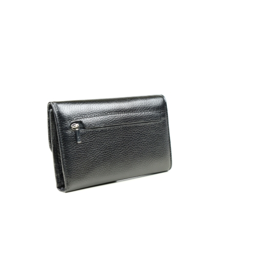 Дамски кожен портфейл черен 423