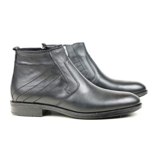 Мъжки елегантни боти от естествена кожа черни 013