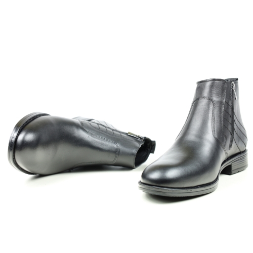 Мъжки елегантни боти от естествена кожа черни 013