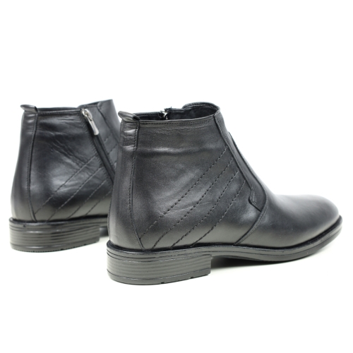 Мъжки елегантни боти от естествена кожа черни 013