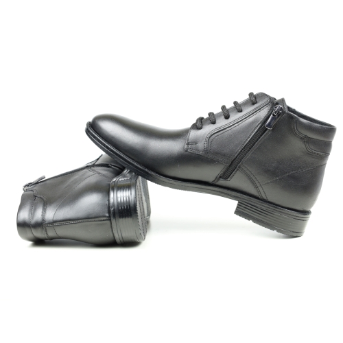 Мъжки елегантни боти от естествена кожа черни 030