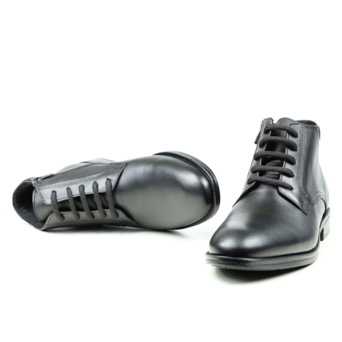 Мъжки елегантни боти от естествена кожа черни 030