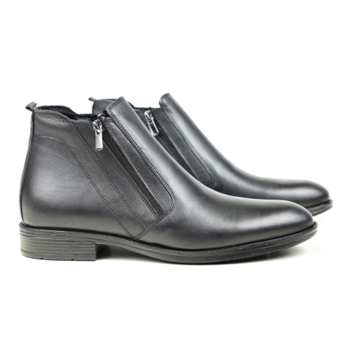 Мъжки елегантни боти от естествена кожа черни 01