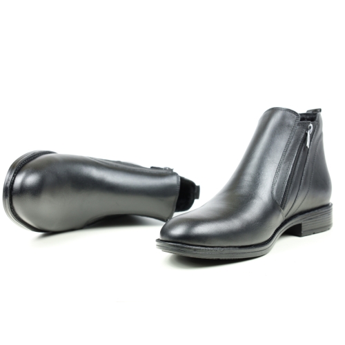 Мъжки елегантни боти от естествена кожа черни 01