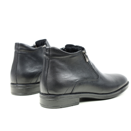 Мъжки елегантни боти от естествена кожа черни 026