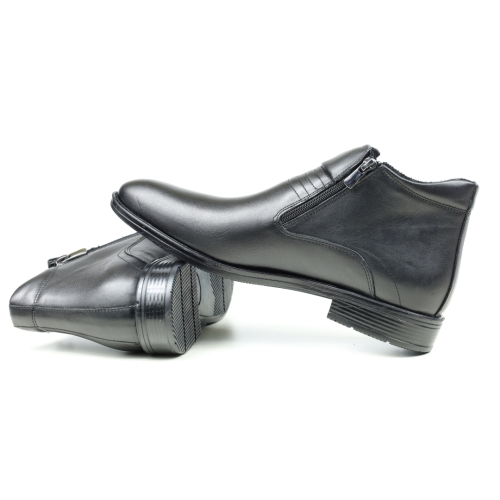 Мъжки елегантни боти от естествена кожа черни 026