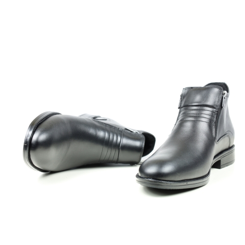 Мъжки елегантни боти от естествена кожа черни 026