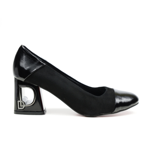 Дамски елегантни обувки от естествен велур черни 0103