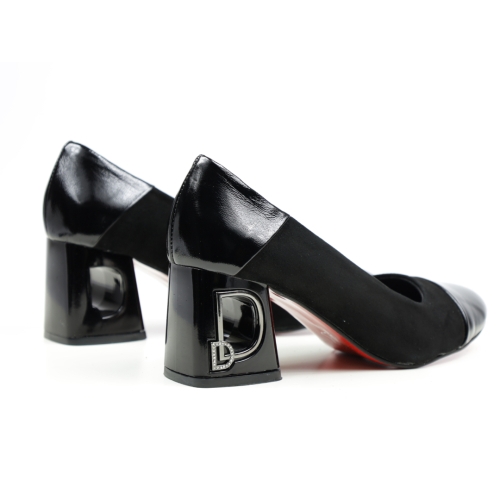 Дамски елегантни обувки от естествен велур черни 0103