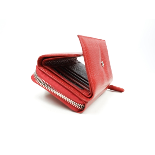 Дамски кожен портфейл червен 425