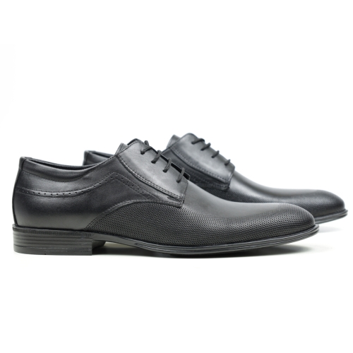 Мъжки елегантни обувки от естествена кожа черни 2098Н