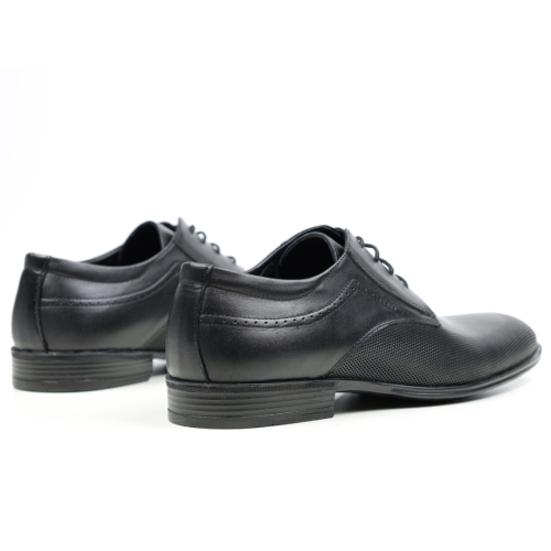 Мъжки елегантни обувки от естествена кожа черни 2098Н