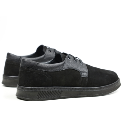 Мъжки ежедневни обувки от естествен набук черни 216-07-14