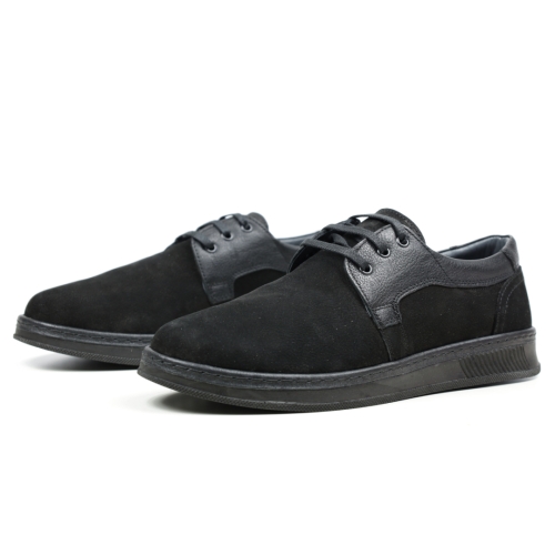 Мъжки ежедневни обувки от естествен набук черни 216-07-14