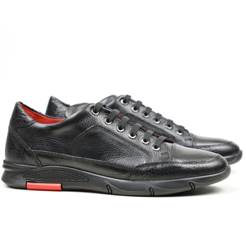 Мъжки спортни обувки от естествена кожа черни C12003