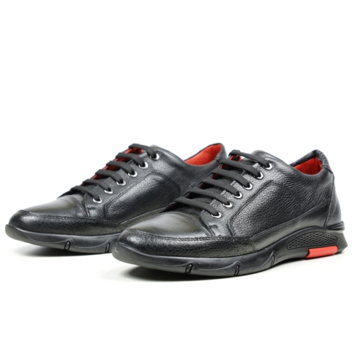 Мъжки спортни обувки от естествена кожа черни C12003