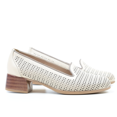 Дамски ежедневни обувки от естествена кожа бежови 10-73-08