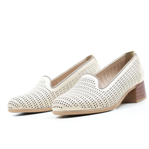 Дамски ежедневни обувки от естествена кожа бежови 10-73-08