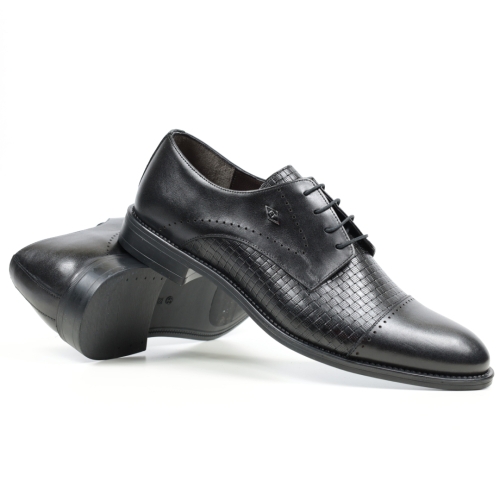 Мъжки елегантни обувки от естествена кожа черни 17520