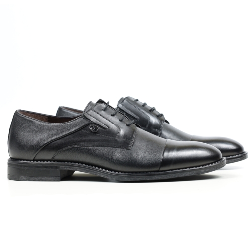 Мъжки елегантни обувки от естествена кожа черни 17348