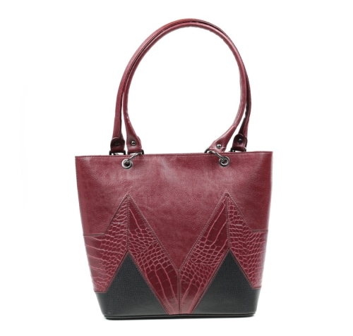 Дамска елегантна чанта в бордо и черно 2624