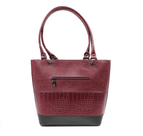 Дамска елегантна чанта в бордо и черно 2624