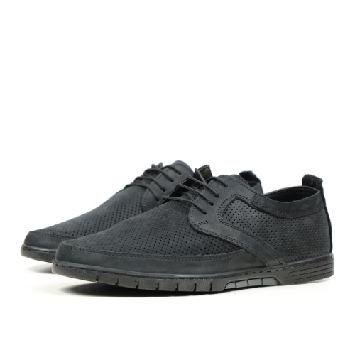 Мъжки ежедневни обувки от естествен набук черни 442