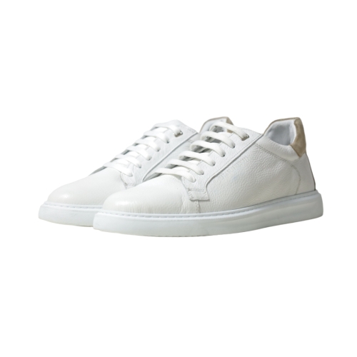 Мъжки спортни обувки от естествена кожа в бяло C11701