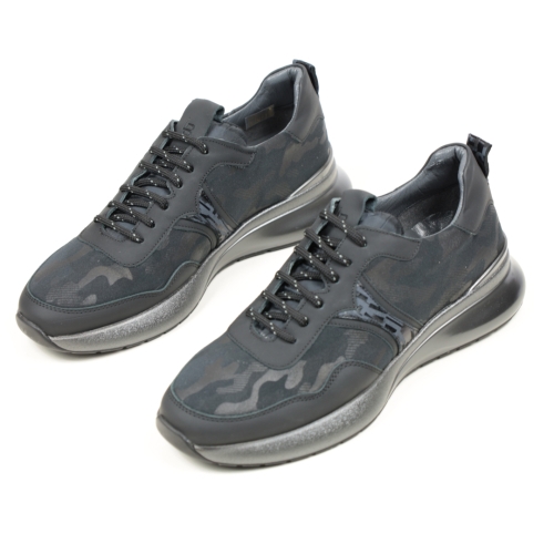 Мъжки спортни обувки от естествена кожа черни 3501 EVA