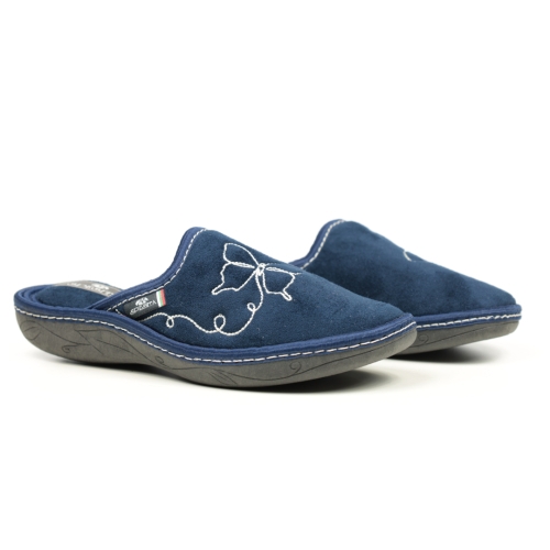 Дамски домашни пантофи тъмно сини 2103