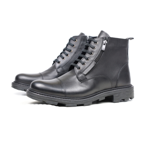 Мъжки ежедневни боти от естествена кожа черни 1244