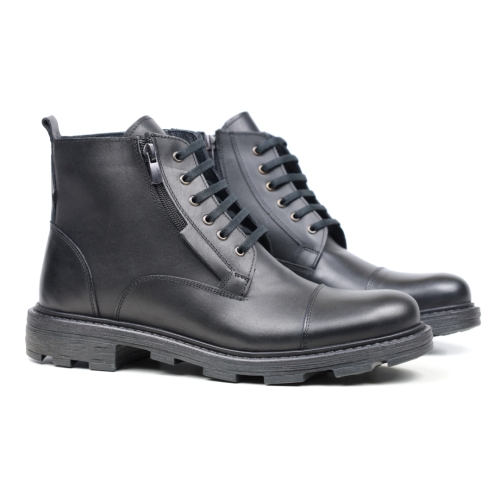 Мъжки ежедневни боти от естествена кожа черни 1244