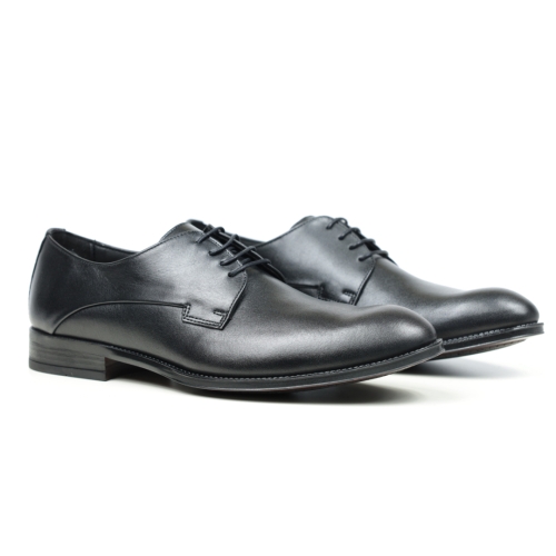 Мъжки елегантни обувки от естествена кожа в черно 1200 Baerchi