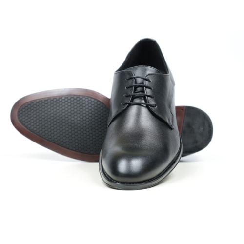 Мъжки елегантни обувки от естествена кожа в черно 1200 Baerchi