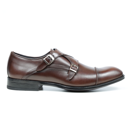 Мъжки елегантни обувки от естествена кожа тъмно кафяви 1204 Baerchi