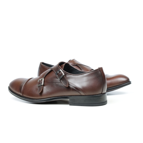 Мъжки елегантни обувки от естествена кожа тъмно кафяви 1204 Baerchi