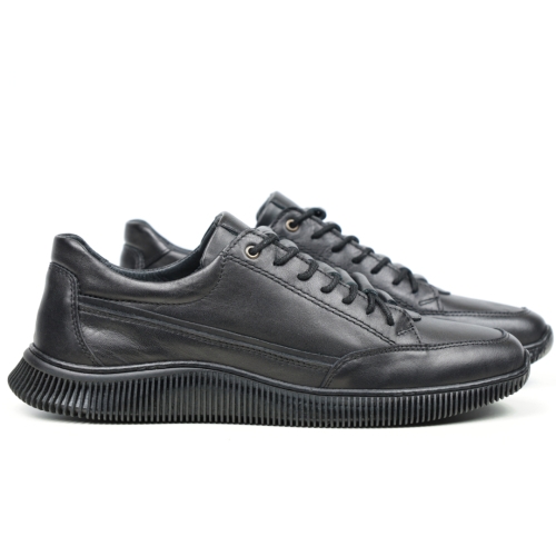 Мъжки спортни обувки от естествена кожа черни 1405