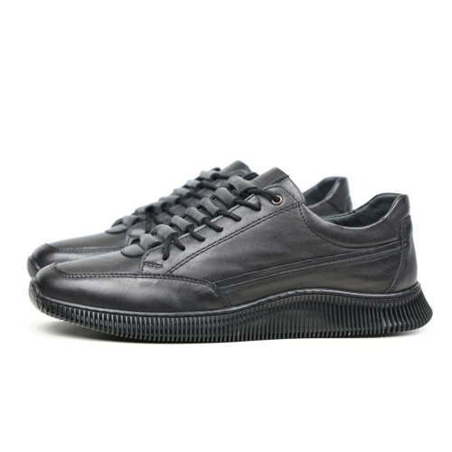 Мъжки спортни обувки от естествена кожа черни 1405