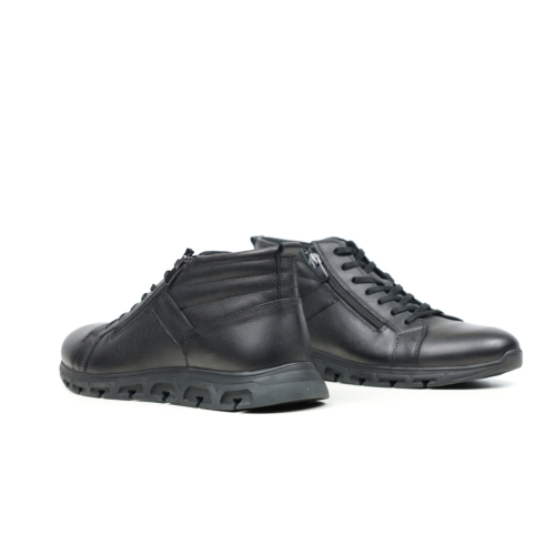 Мъжки спортни боти от естествена кожа черни 1509